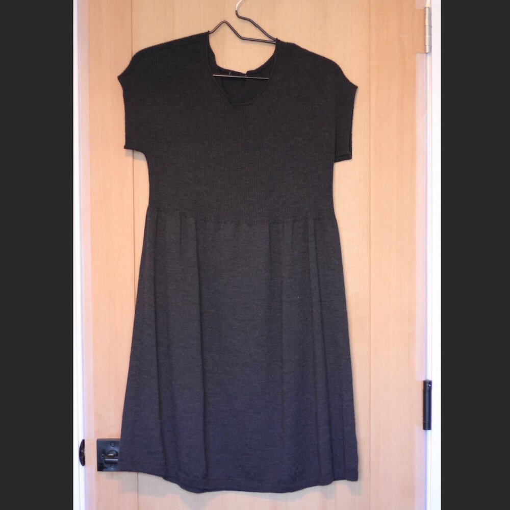 100% Wool Grey Knit Dress